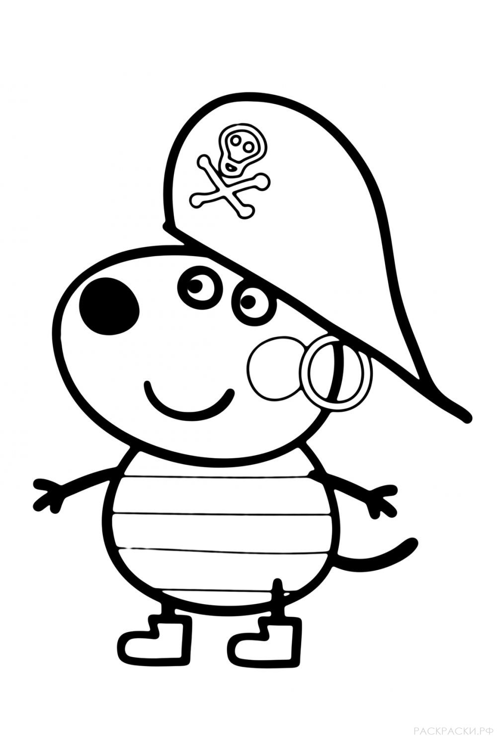 Раскраска "Свинка Пеппа-пират"